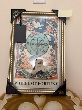 Sapna Shah Gold Framed Wheel of Fortune Wall Hanging Picture